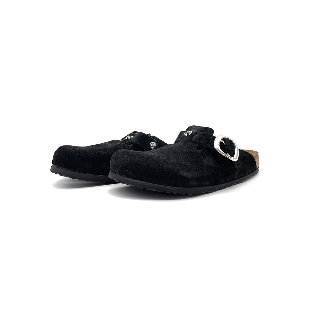 Chrome Hearts Birkenstock Silver Dagger Buckle Suede Sandals - SHENGLI ROAD MARKET