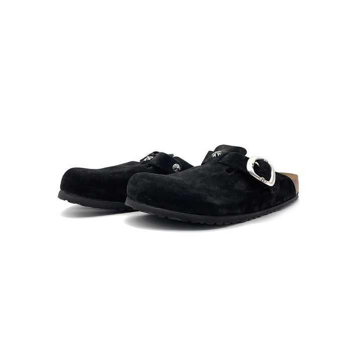 Chrome Hearts Birkenstock Silver Dagger Buckle Suede Sandals - SHENGLI ROAD MARKET