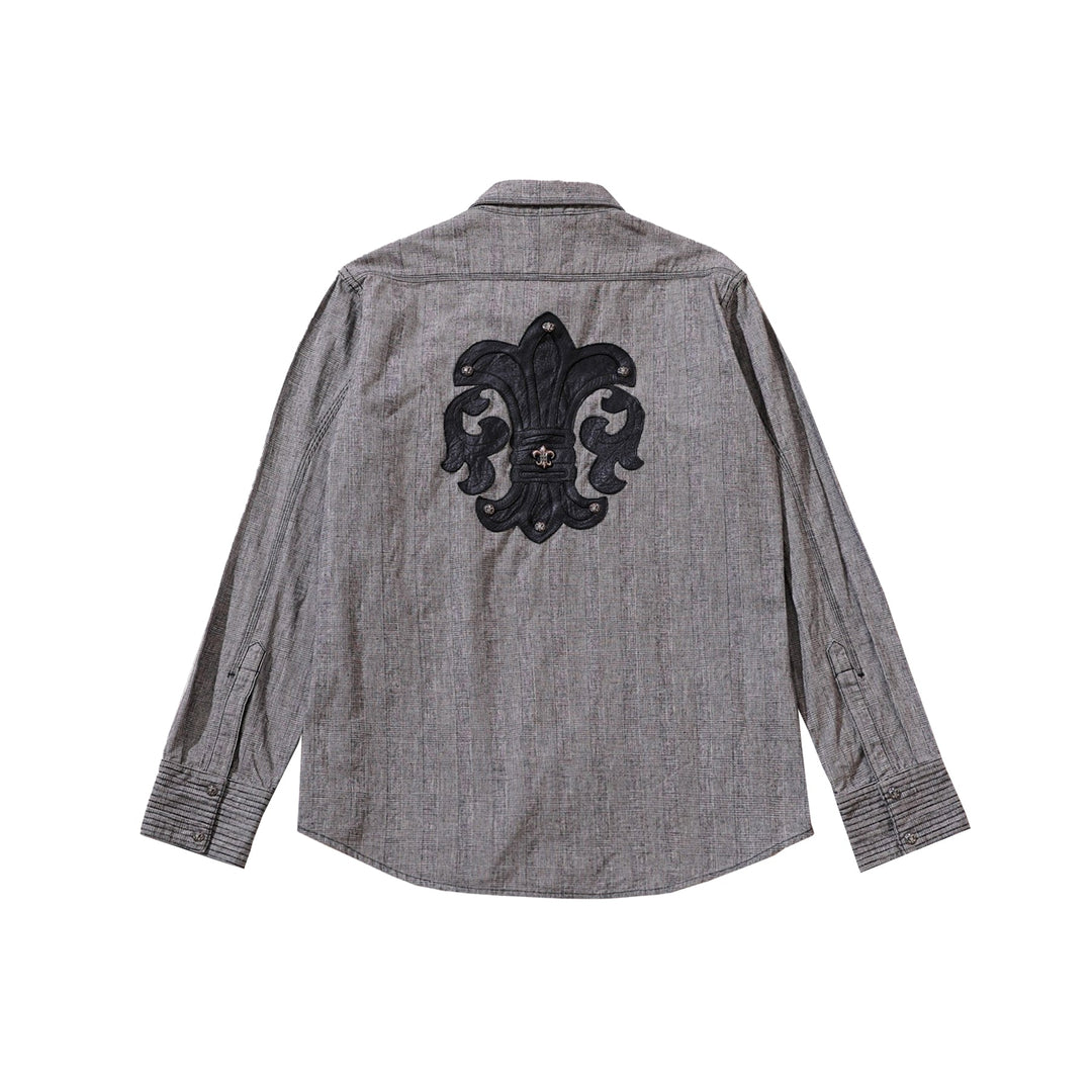 Chrome Hearts Black BS Fleur Patch Grey Shirt - SHENGLI ROAD MARKET