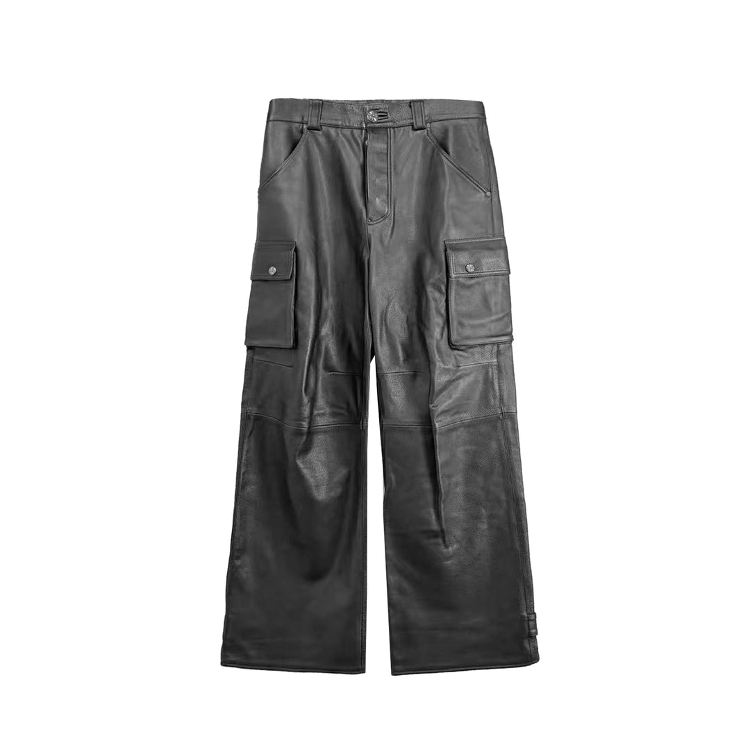 Chrome Hearts Black Cargo Leather Pants - SHENGLI ROAD MARKET