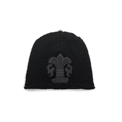 Chrome Hearts Black Cashmere Fleur Patch Beanie - SHENGLI ROAD MARKET