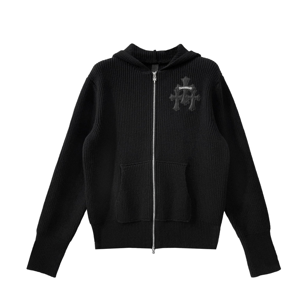 CHROME HEARTS ブラック ジップアップパーカー Lサイズ クロムハーツ ブラッククロスジップアップパーカー -SHENGLI ROAD MARKET