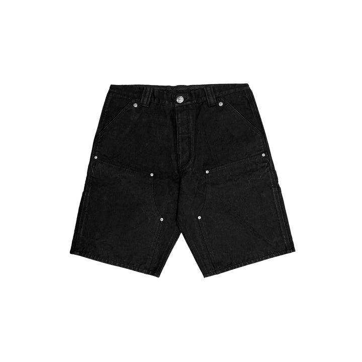 Chrome Hearts Black Cross Leather Patch Silver Button Shorts - SHENGLI ROAD MARKET
