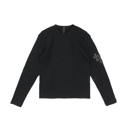 Chrome Hearts Black Cross Patch Waffle Long Sleeve T - SHENGLI ROAD MARKET