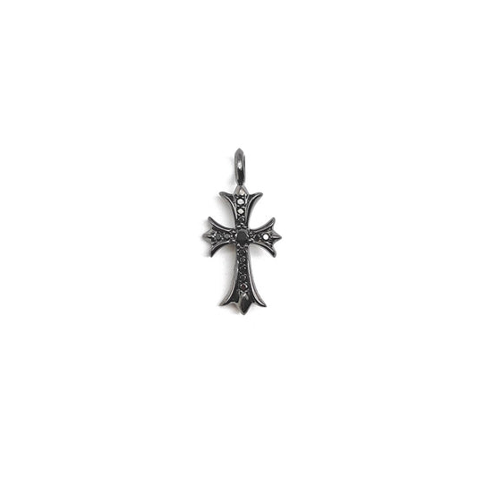 Chrome Hearts Black Diamond 925 Silver Cross Pendant - SHENGLI ROAD MARKET