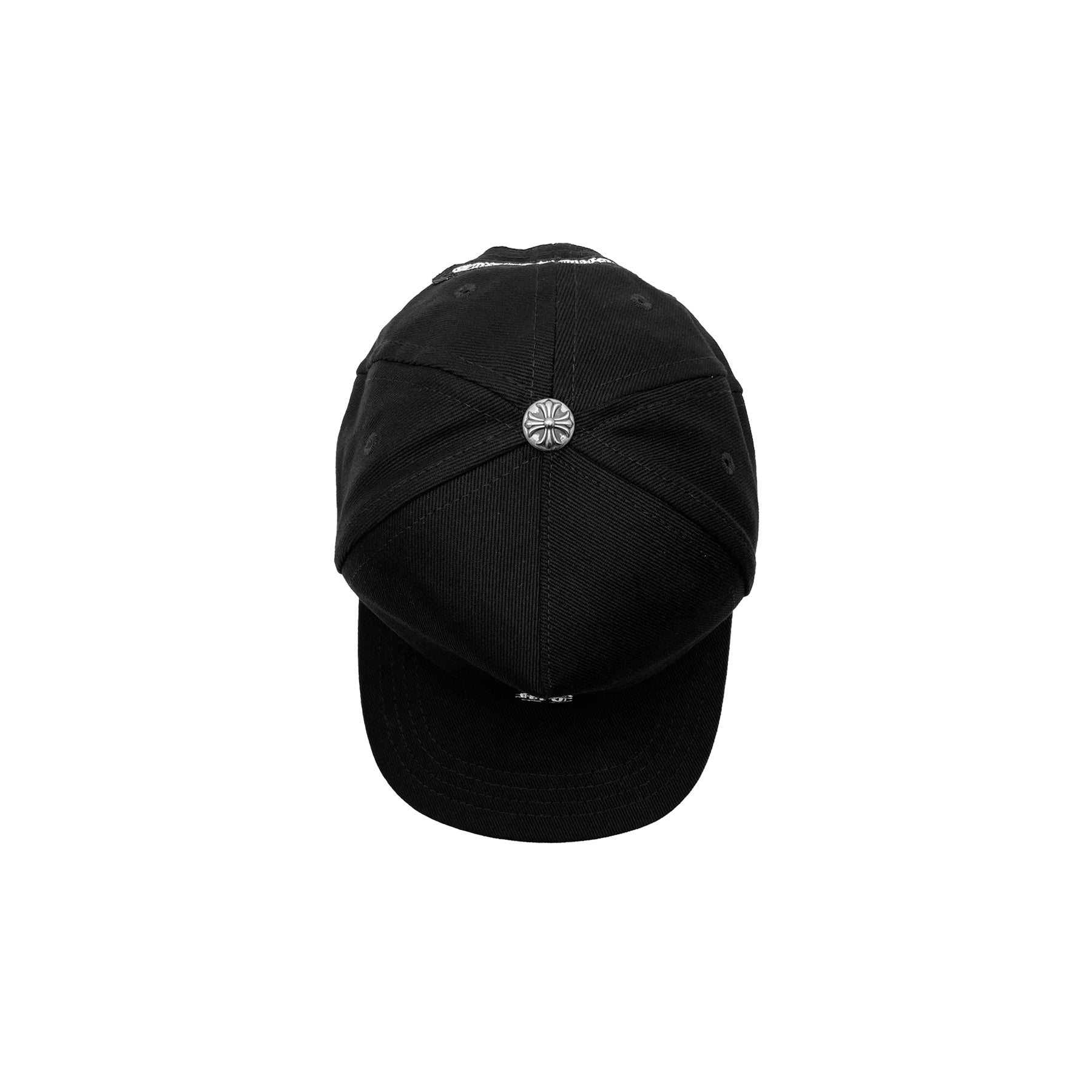 Chrome Hearts Black Embriodered Vertical Baseball Cap - SRM