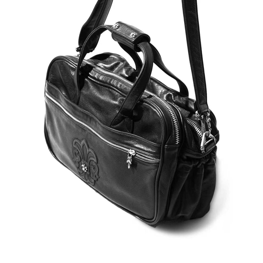 Chrome Hearts Black Fleur Leather Duffle Bag - SHENGLI ROAD MARKET