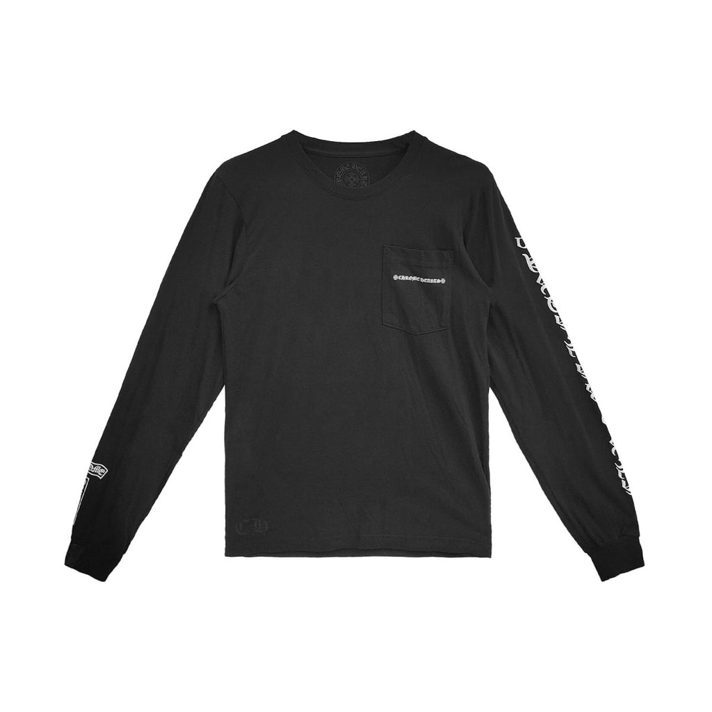 Chrome Hearts Black Floral FU Logo Long Sleeve T-shirt - SRM
