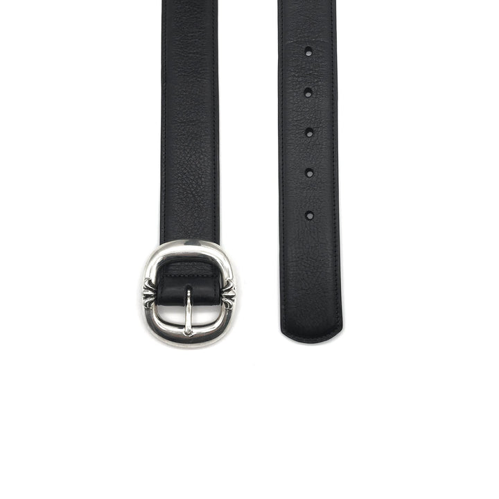 Chrome Hearts Black Gunslinger Belt with Silver Buckle - SHENGLI ROAD MARKET