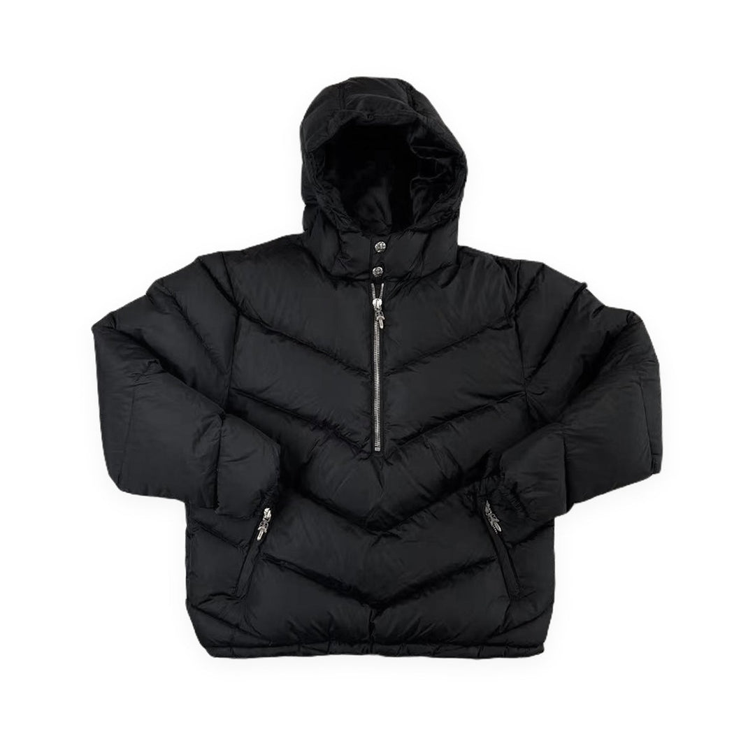 Chrome Hearts Black Half-Zip Pullover Down Puffer Jacket - SHENGLI ROAD MARKET