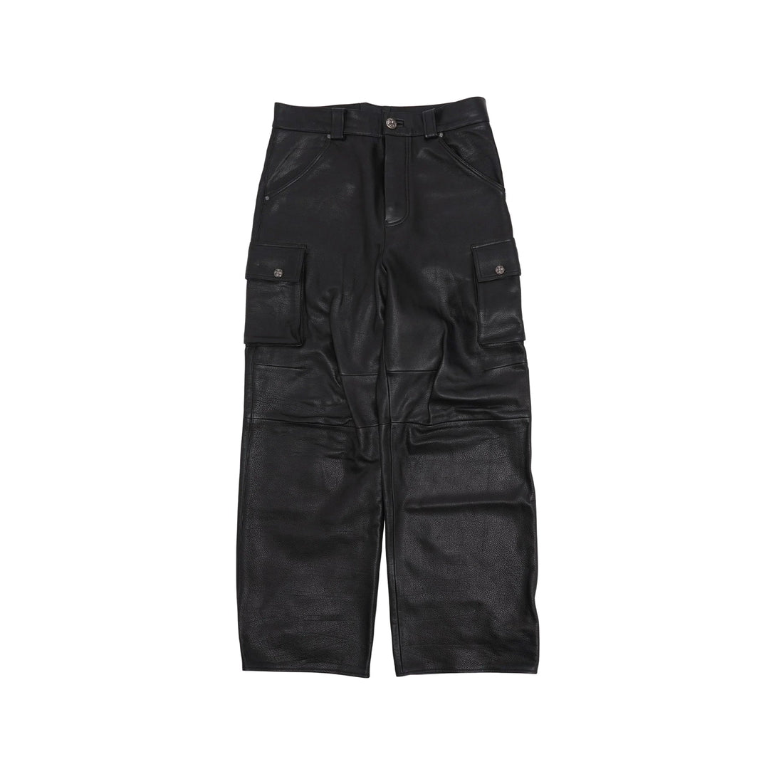 Chrome Hearts Black Leather Cargo Pants - SHENGLI ROAD MARKET