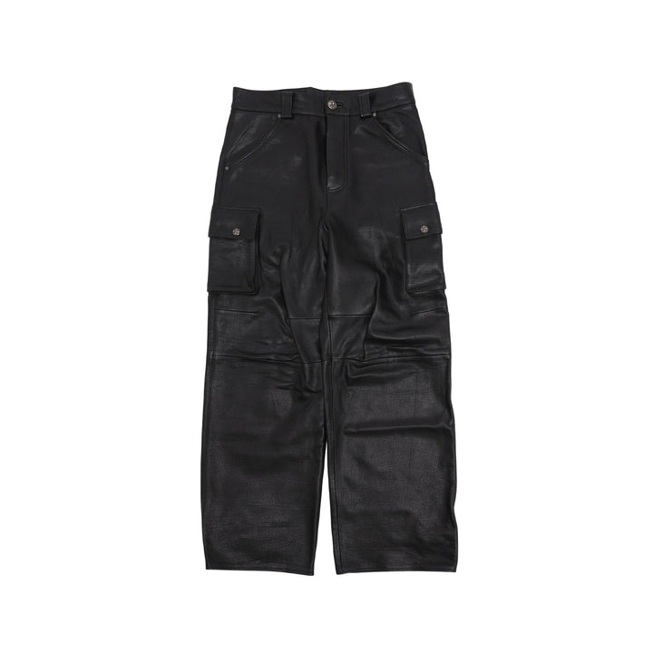 Chrome Hearts Black Leather Cargo Pants - SHENGLI ROAD MARKET