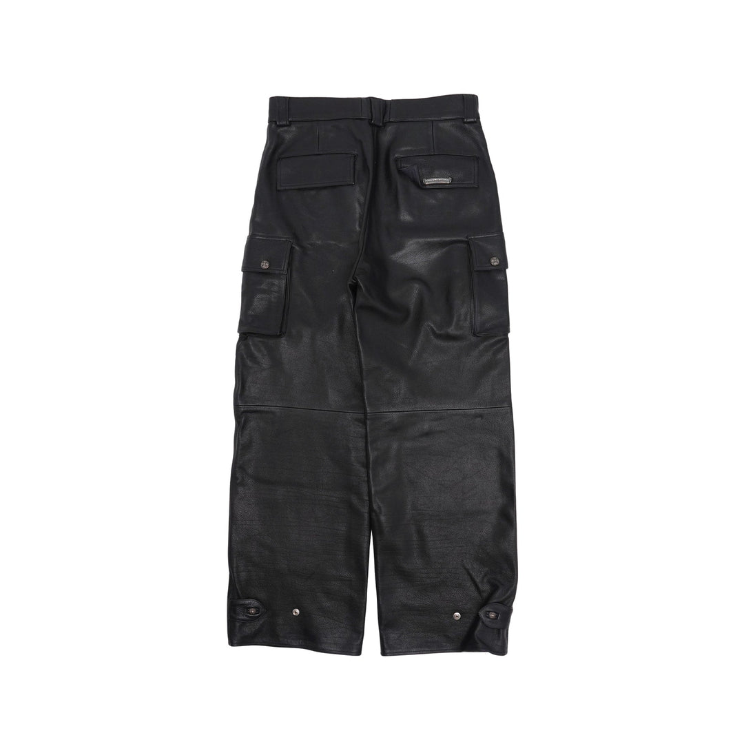 Chrome Hearts Black Leather Cargo Pants - SHENGLI ROAD MARKET