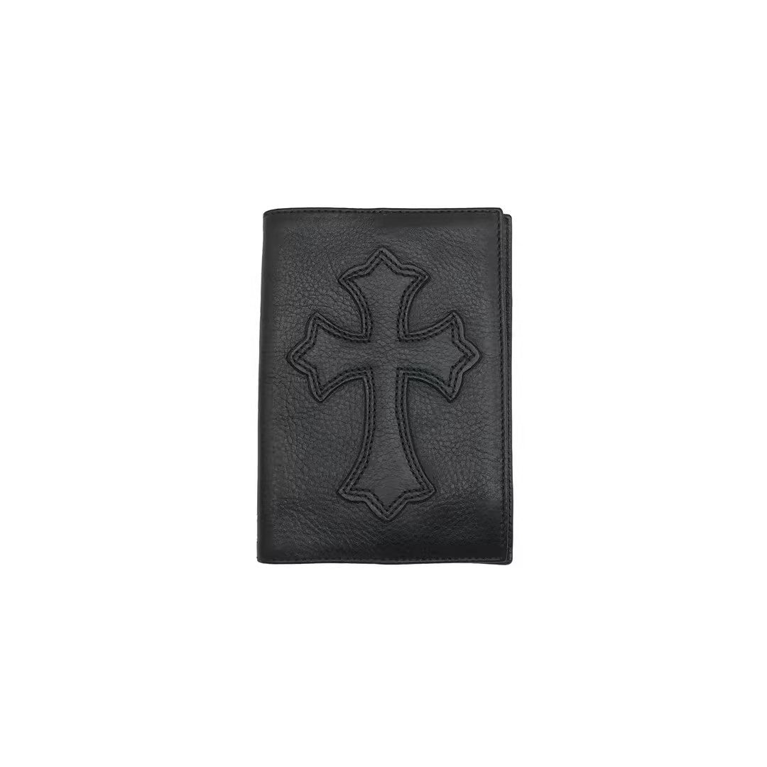 Chrome Hearts Black Leather Cross Passport Holder - SHENGLI ROAD MARKET