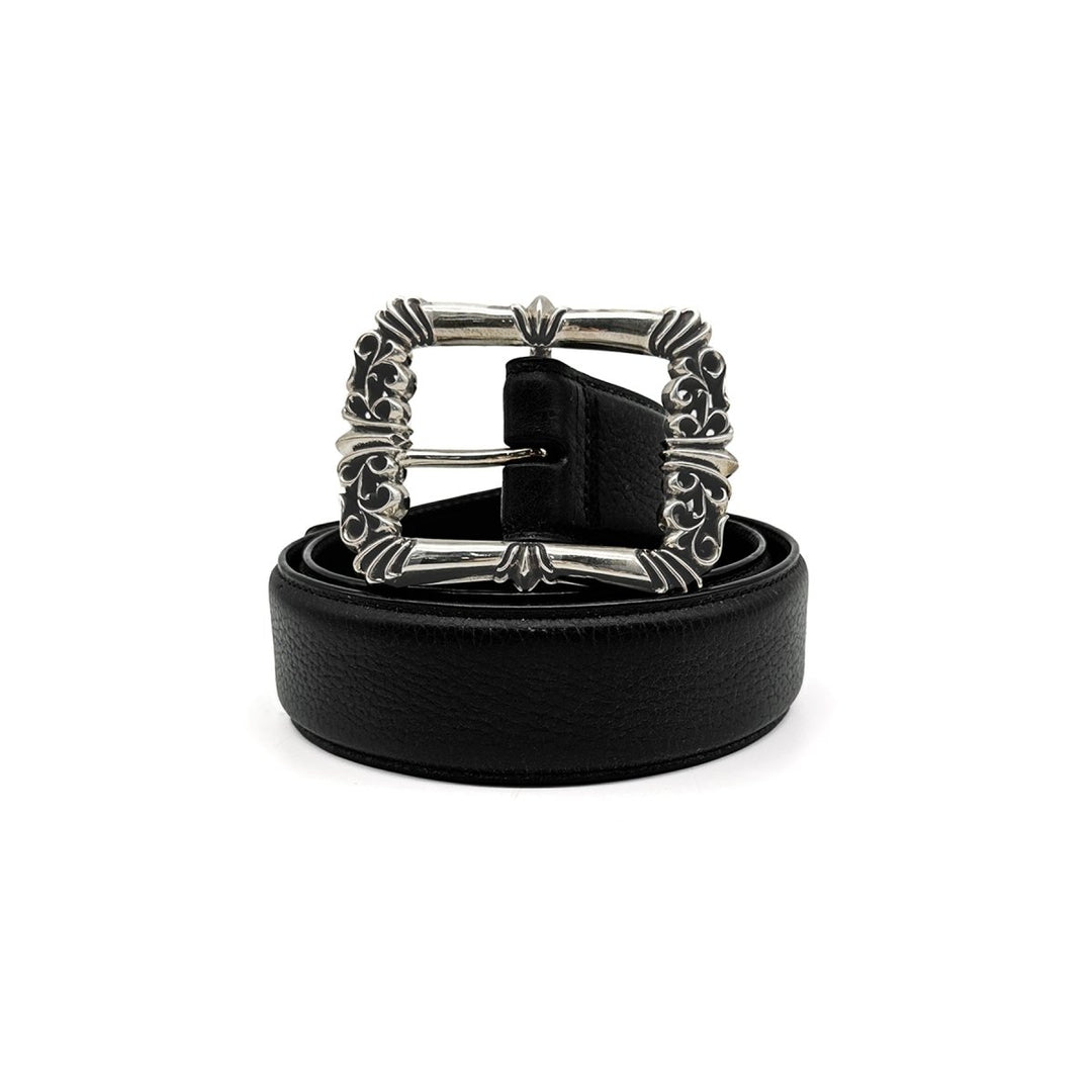 Chrome Hearts Black Leather Filigree Belt - SHENGLI ROAD MARKET