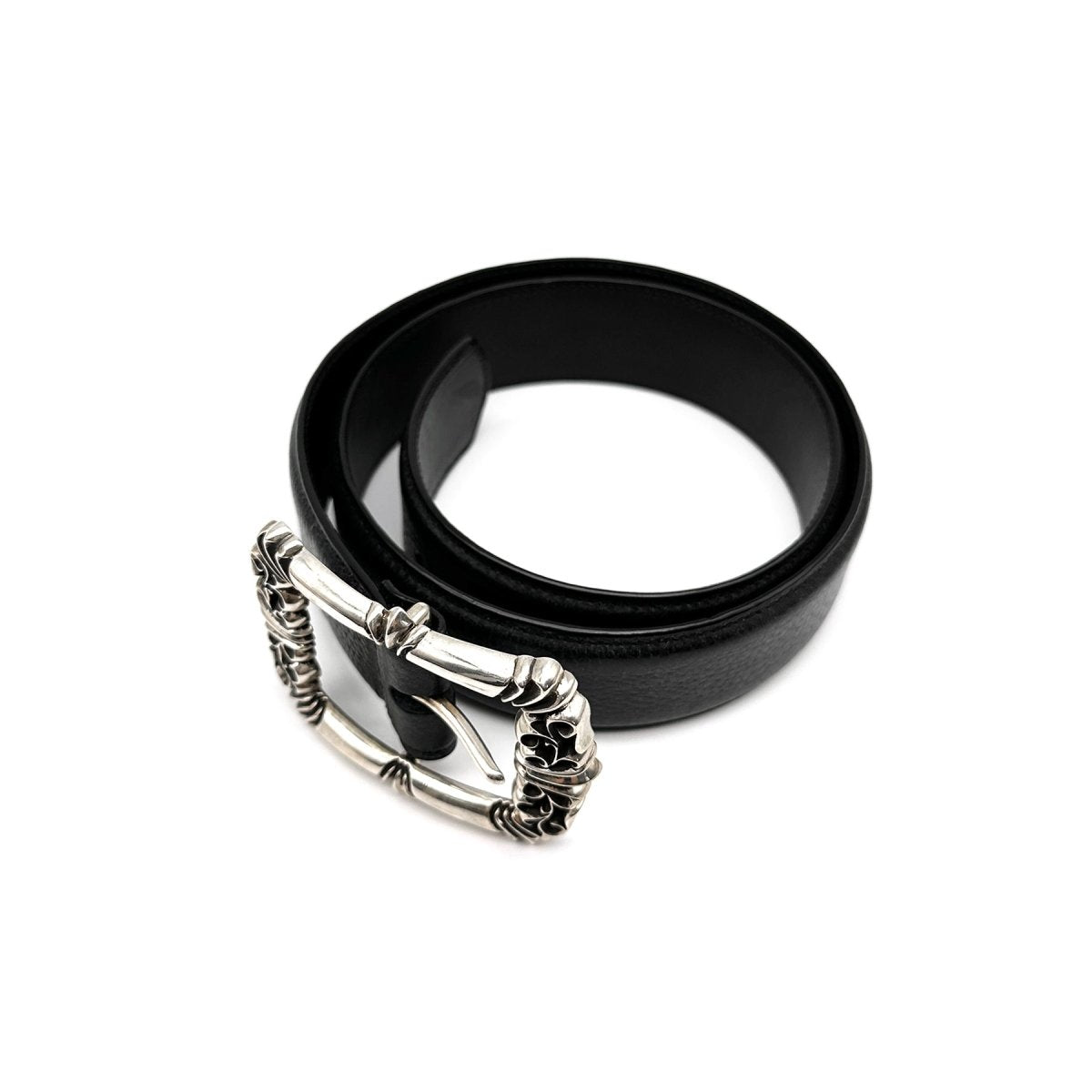 Chrome Hearts Black Leather Filigree Belt - SHENGLI ROAD MARKET