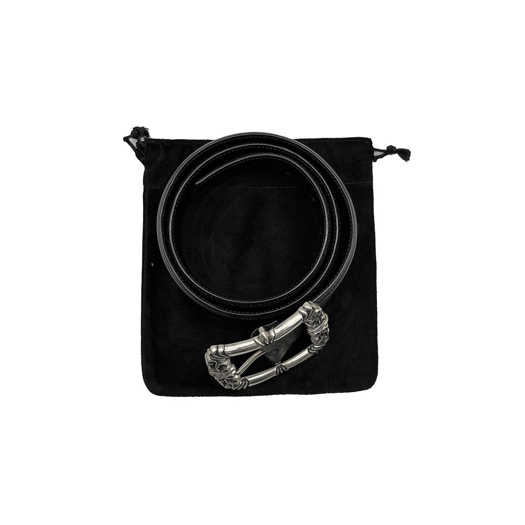 Chrome Hearts Black Leather Filigree Belt - SHENGLI ROAD MARKET