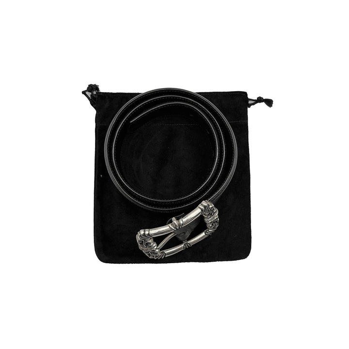 Chrome Hearts Black Leather Filigree Belt - SHENGLI ROAD MARKET