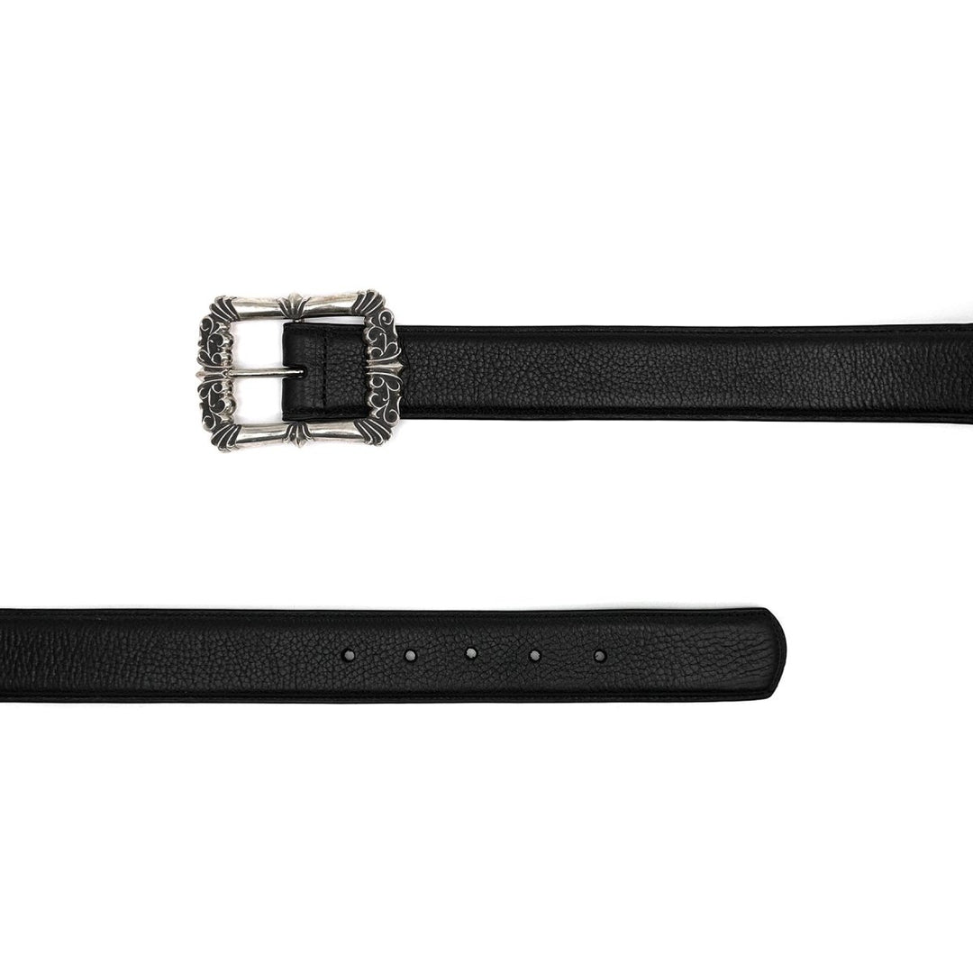 Chrome Hearts Black Leather Filigree Belt - SHENGLI ROAD MARKET