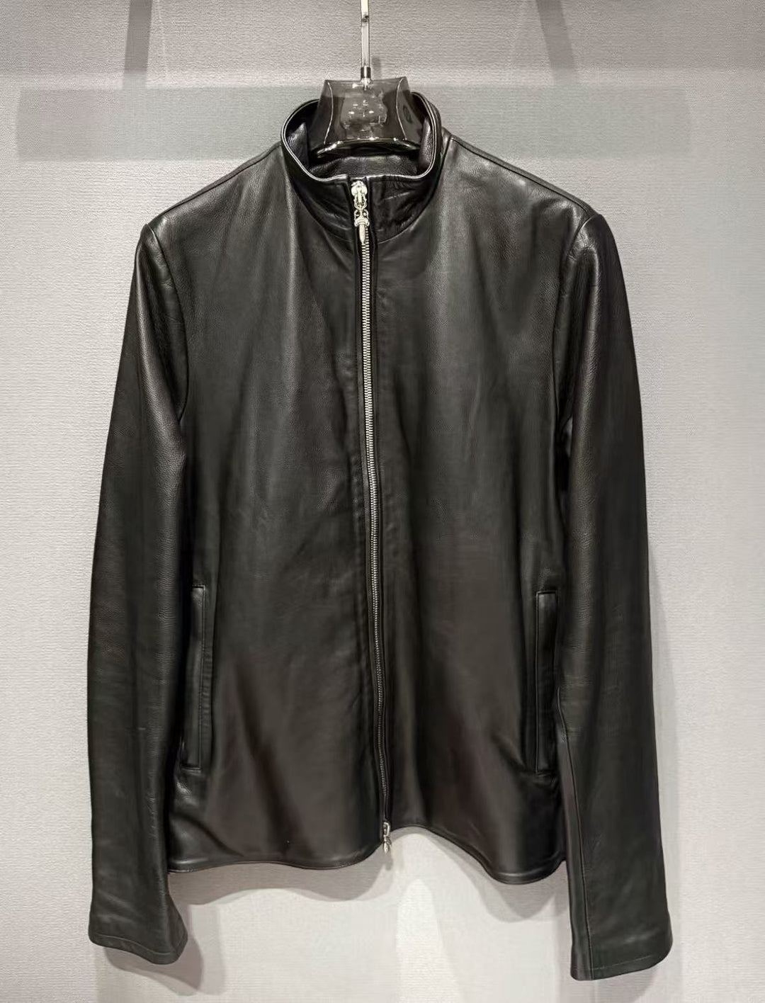 Chrome Hearts Black Leather Jacket - SHENGLI ROAD MARKET