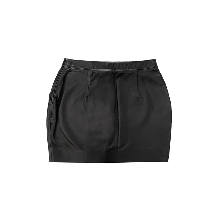Chrome Hearts Black Leather Mini Skirt - SHENGLI ROAD MARKET