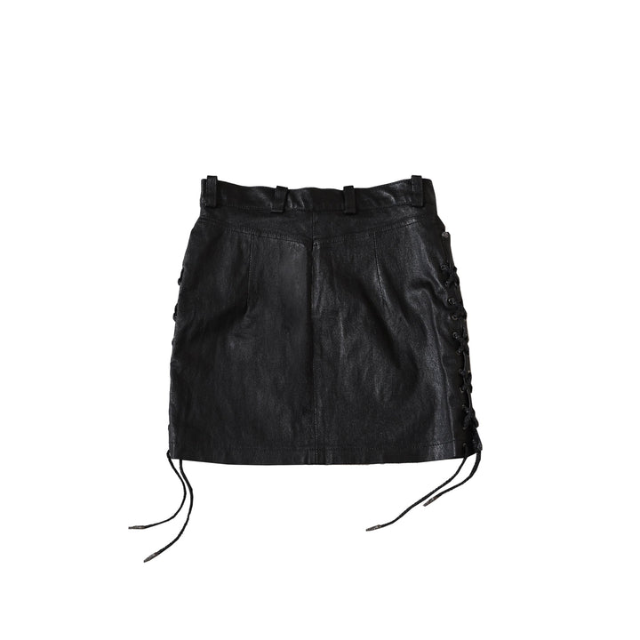 Chrome Hearts Black Leather Mini Skirt - SHENGLI ROAD MARKET