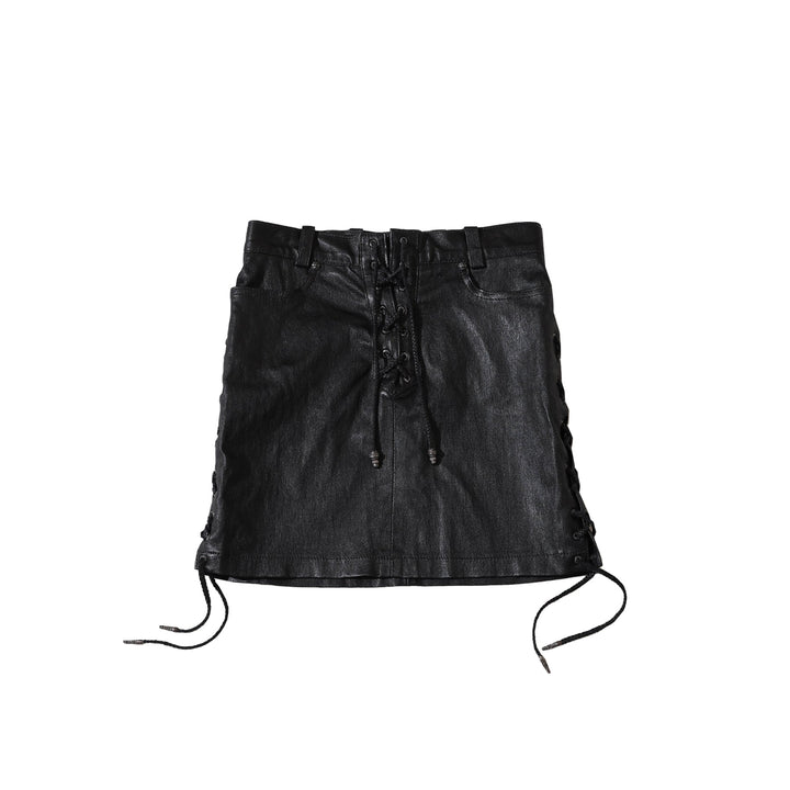 Chrome Hearts Black Leather Mini Skirt - SHENGLI ROAD MARKET