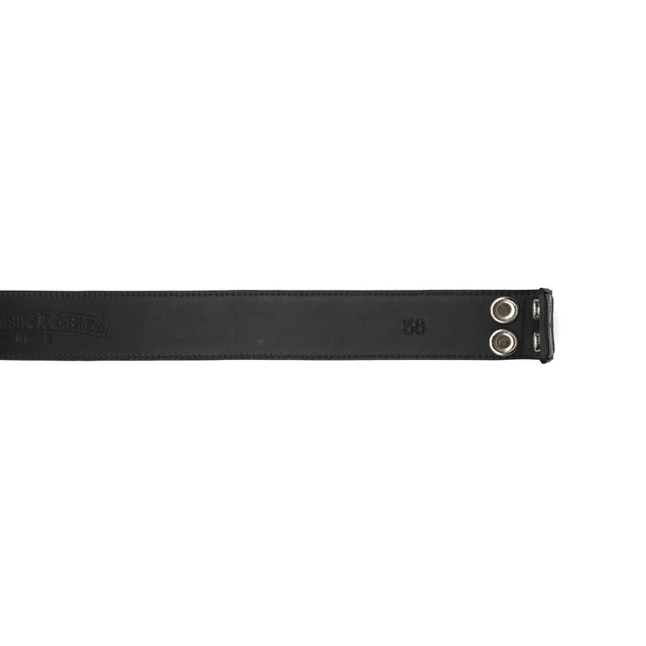 Chrome Hearts Black Leather Multicolor Cross Patch Belts - SHENGLI ROAD MARKET