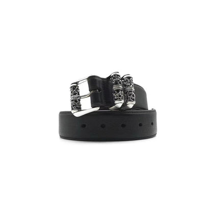 Chrome Hearts Black Leather Roller Belt - SHENGLI ROAD MARKET