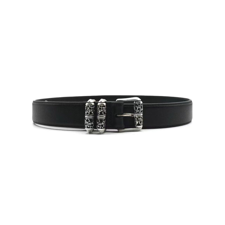 Chrome Hearts Black Leather Roller Belt - SHENGLI ROAD MARKET