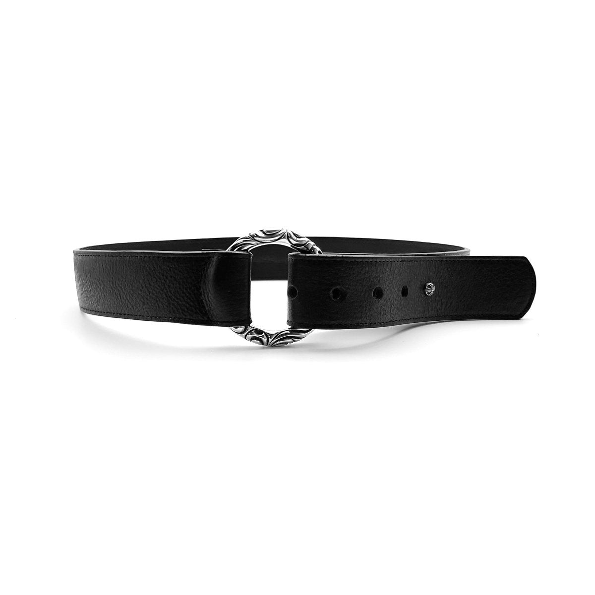 Chrome Hearts Black Leather Scroll Ring Belt - SRM – SHENGLI