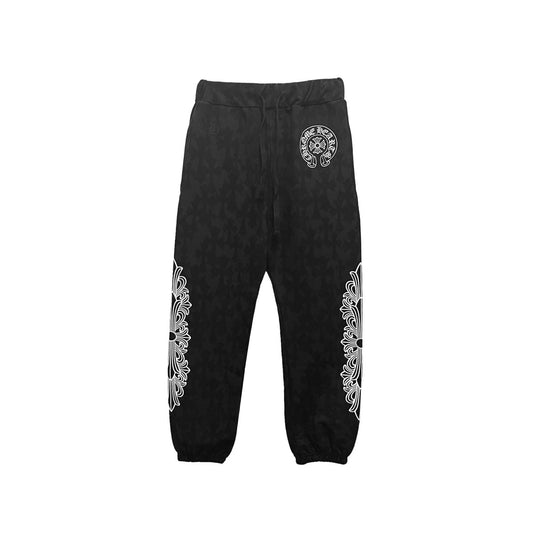 Chrome Hearts Black Mongram Cross Horseshoe Logo Sweatpants - SHENGLI ROAD MARKET