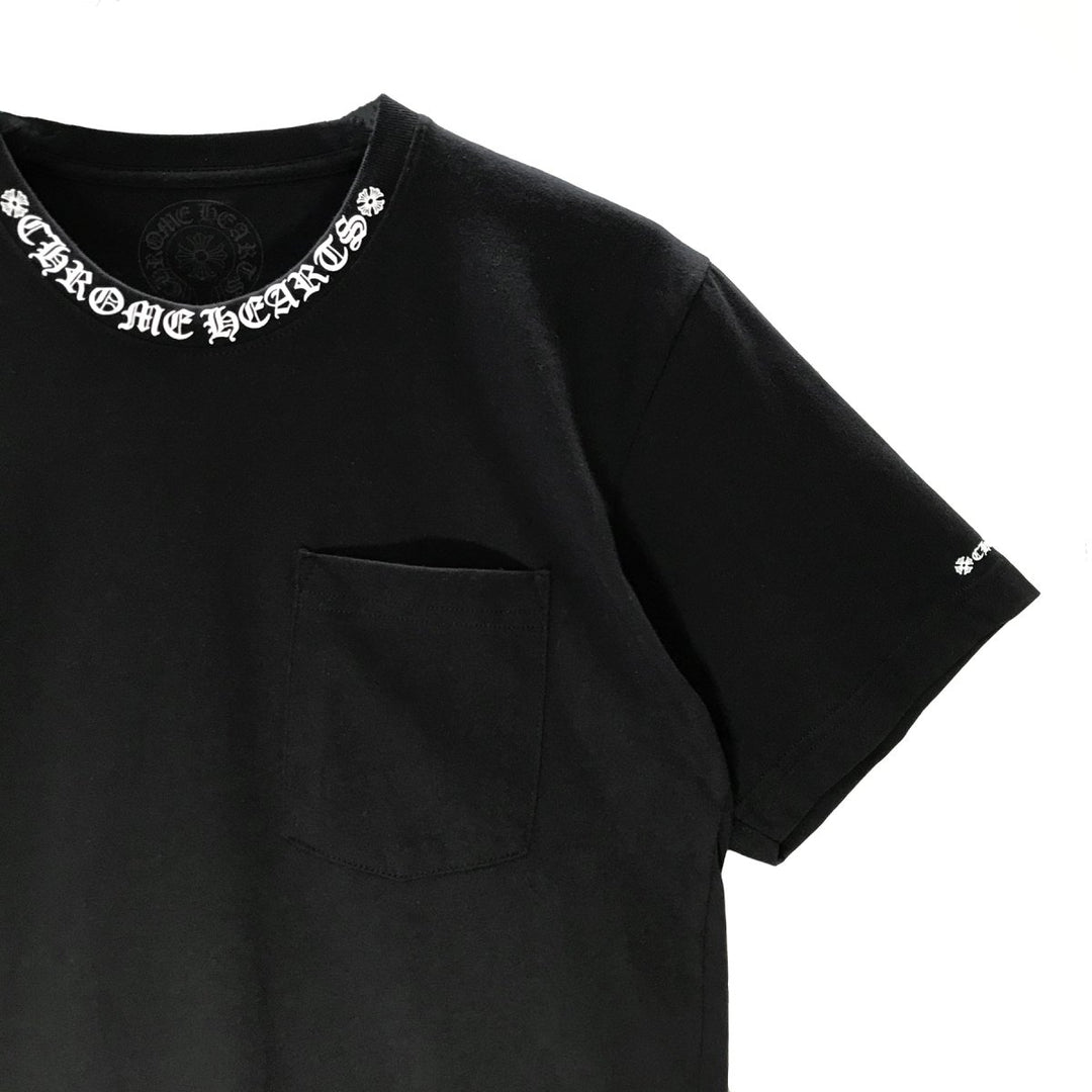 Chrome Hearts Black Neck Logo Short Sleeve Tee - SHENGLI ROAD MARKET