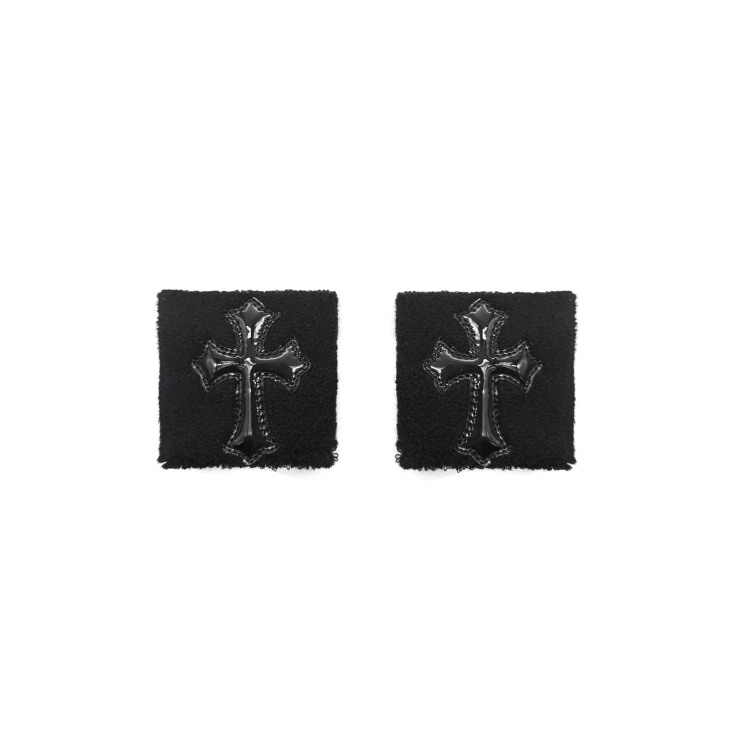 Chrome Hearts Black Patent Leather Cemetery Cross Patch Sweatbands - SHENGLI ROAD MARKET
