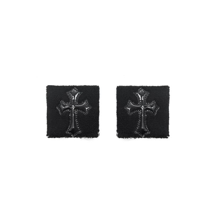Chrome Hearts Black Patent Leather Cemetery Cross Patch Sweatbands - SHENGLI ROAD MARKET