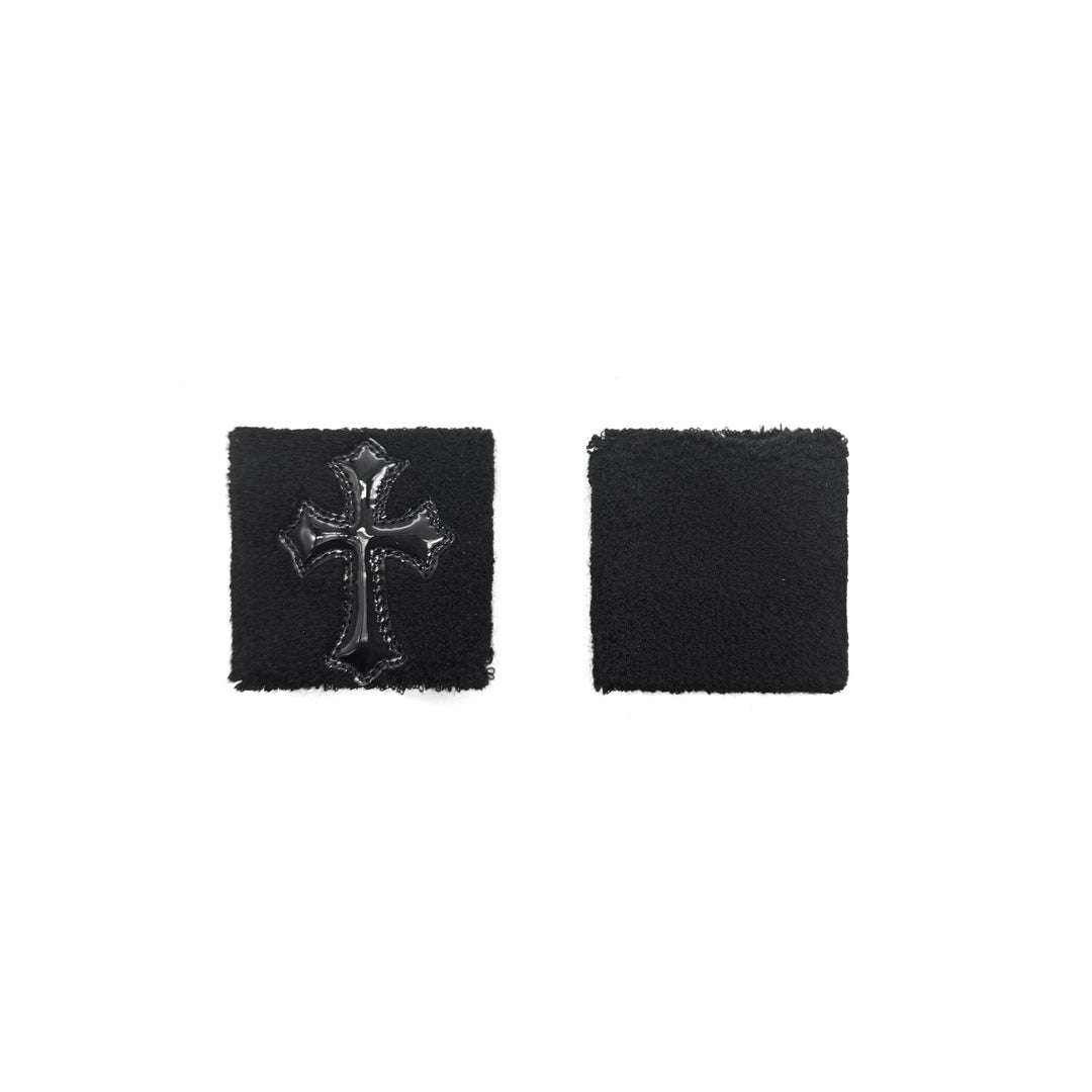 Chrome Hearts Black Patent Leather Cemetery Cross Patch Sweatbands - SHENGLI ROAD MARKET