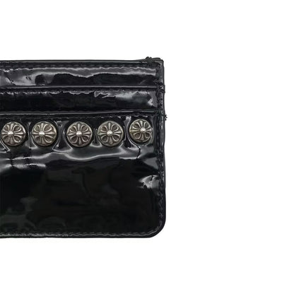 Chrome Hearts Black Patent Silver Studs Cardholder - SHENGLI ROAD MARKET