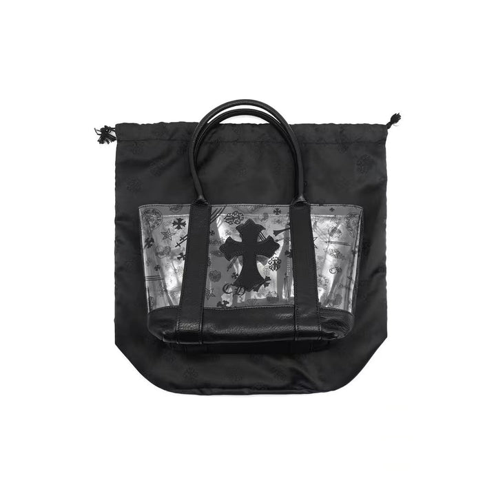 Chrome Hearts Black PVC Leather Cross Tote Bag - SHENGLI ROAD MARKET