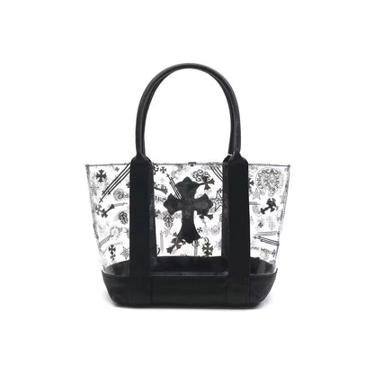 Chrome Hearts Black PVC Leather Cross Tote Bag - SHENGLI ROAD MARKET