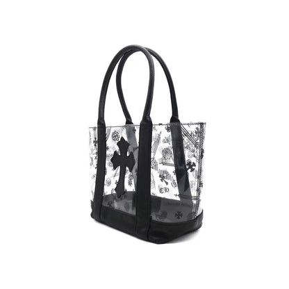 Chrome Hearts Black PVC Leather Cross Tote Bag - SHENGLI ROAD MARKET