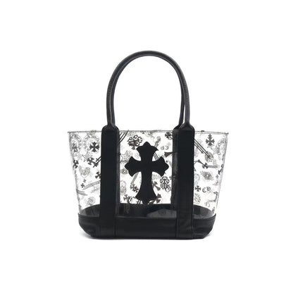 Chrome Hearts Black PVC Leather Cross Tote Bag - SHENGLI ROAD MARKET