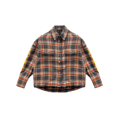 Chrome Hearts Black & Red Plaid Cropped Cargo Flannel Shirt - SHENGLI ROAD MARKET