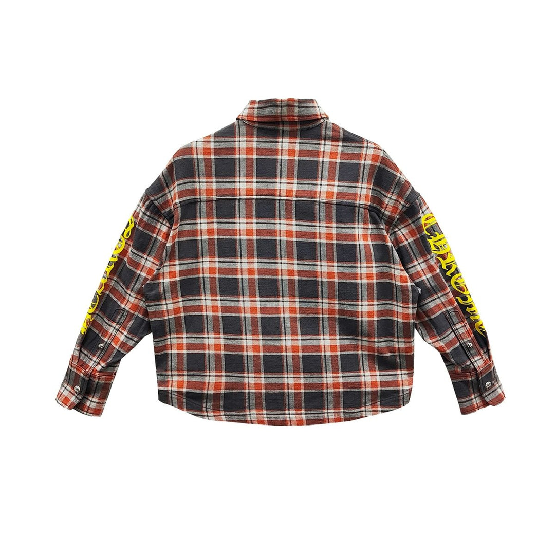 Chrome Hearts Black & Red Plaid Cropped Cargo Flannel Shirt - SHENGLI ROAD MARKET