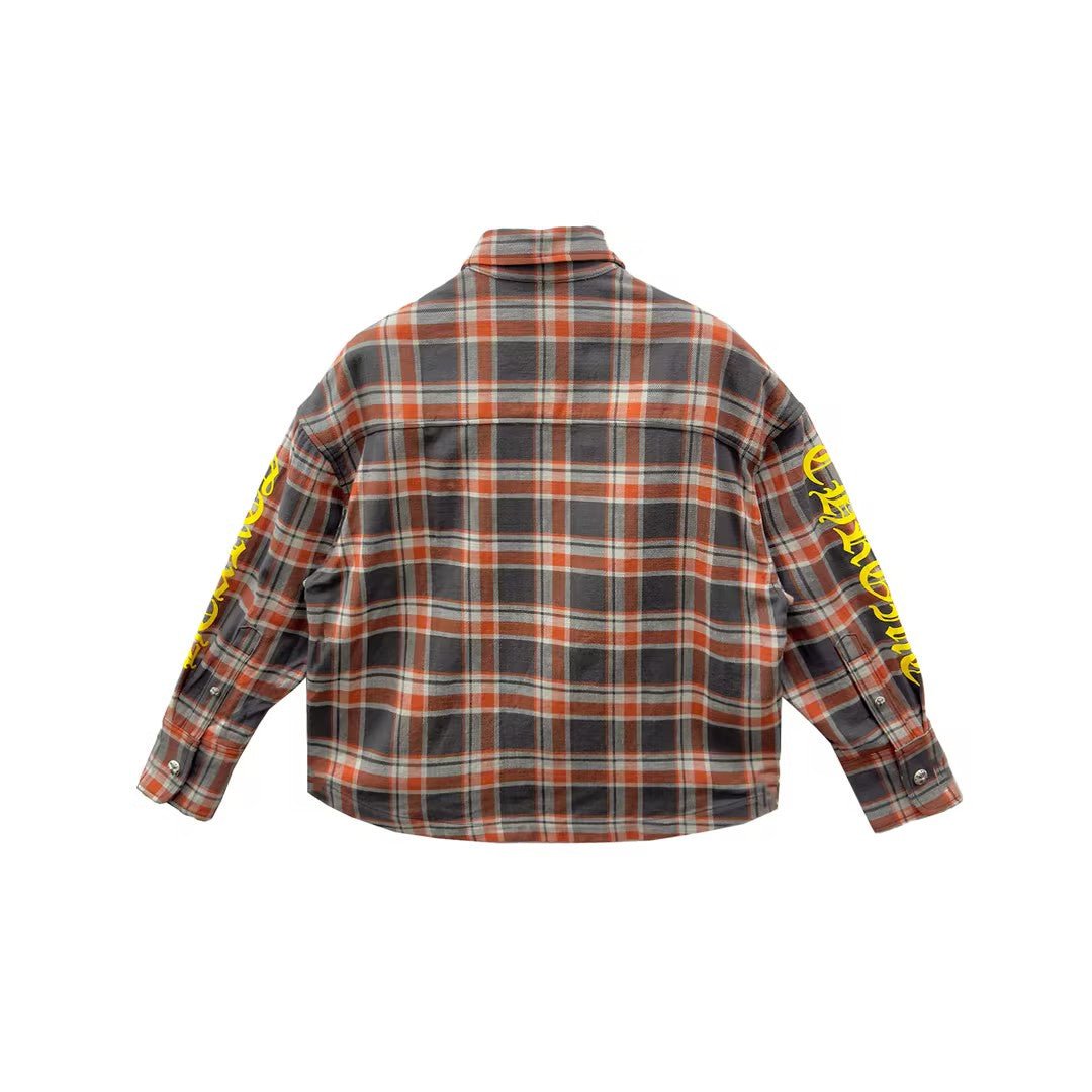 Chrome Hearts Black & Red Plaid Cropped Cargo Flannel Shirt - SHENGLI ROAD MARKET