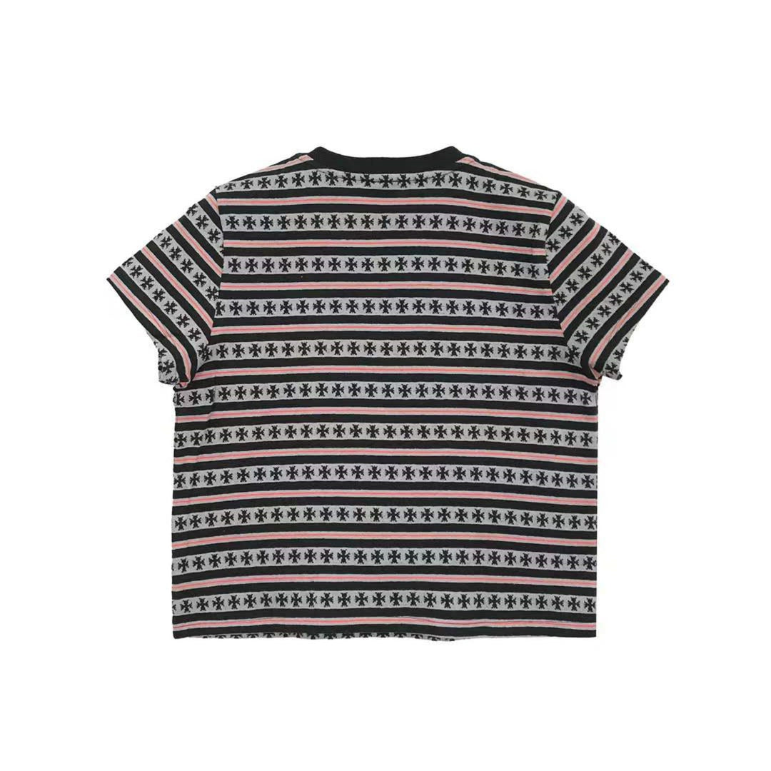 Chrome Hearts Black & Red Stripe Women's Short Sleeve Tee - SHENGLI ROAD MARKET
