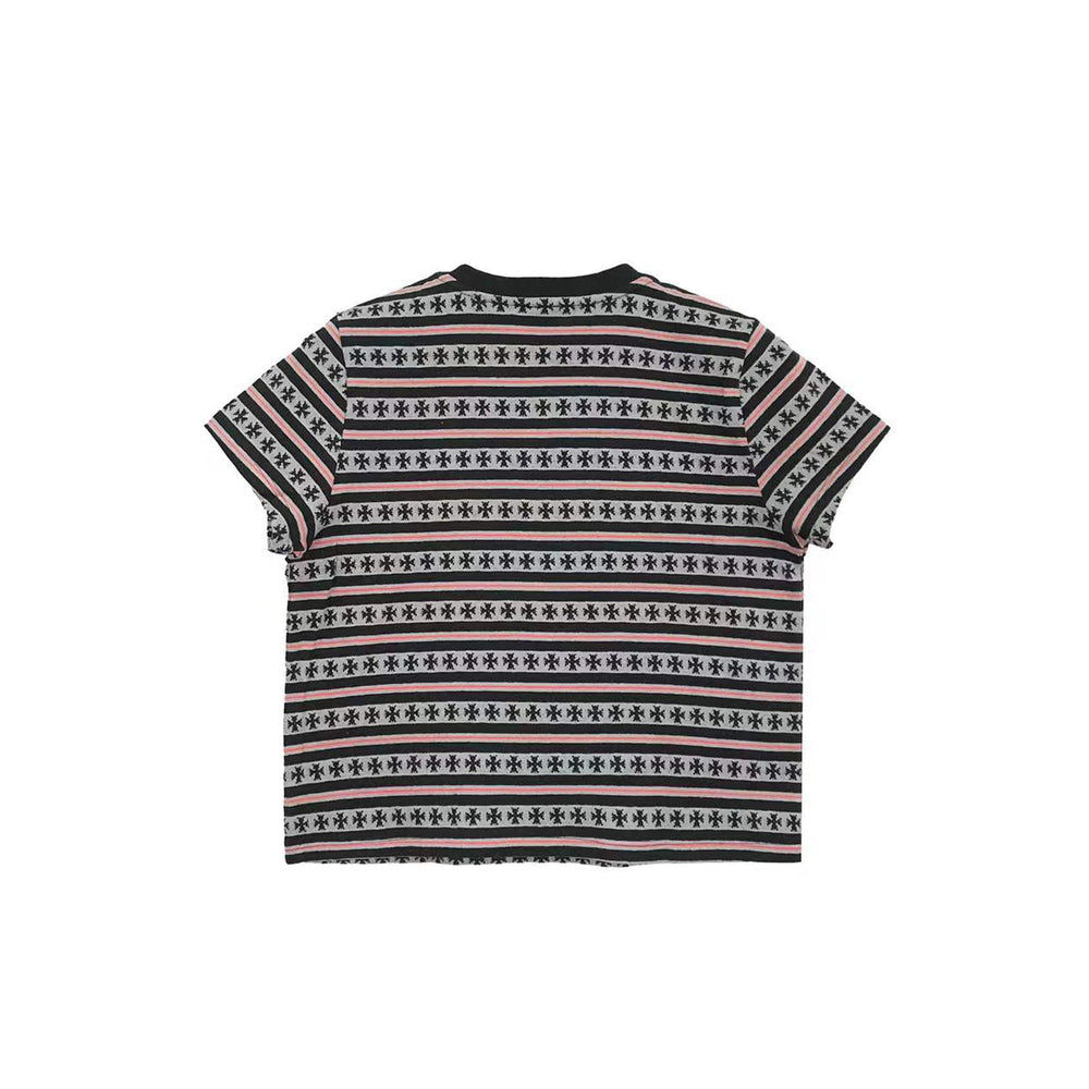 Chrome Hearts Black & Red Stripe Women's Short Sleeve Tee - SHENGLI ROAD MARKET