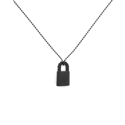 Chrome Hearts Black Resin Lock Pendant Ball Chain Necklace - SHENGLI ROAD MARKET