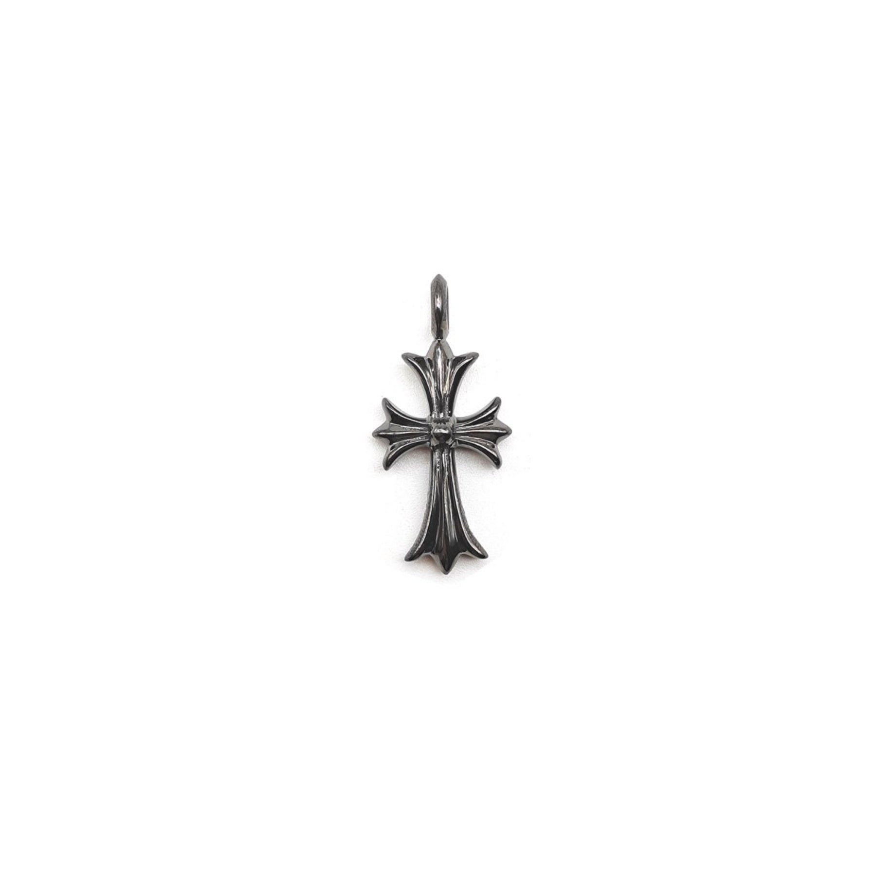Chrome Hearts Black Diamond 925 Silver Cross Pendant - SRM
