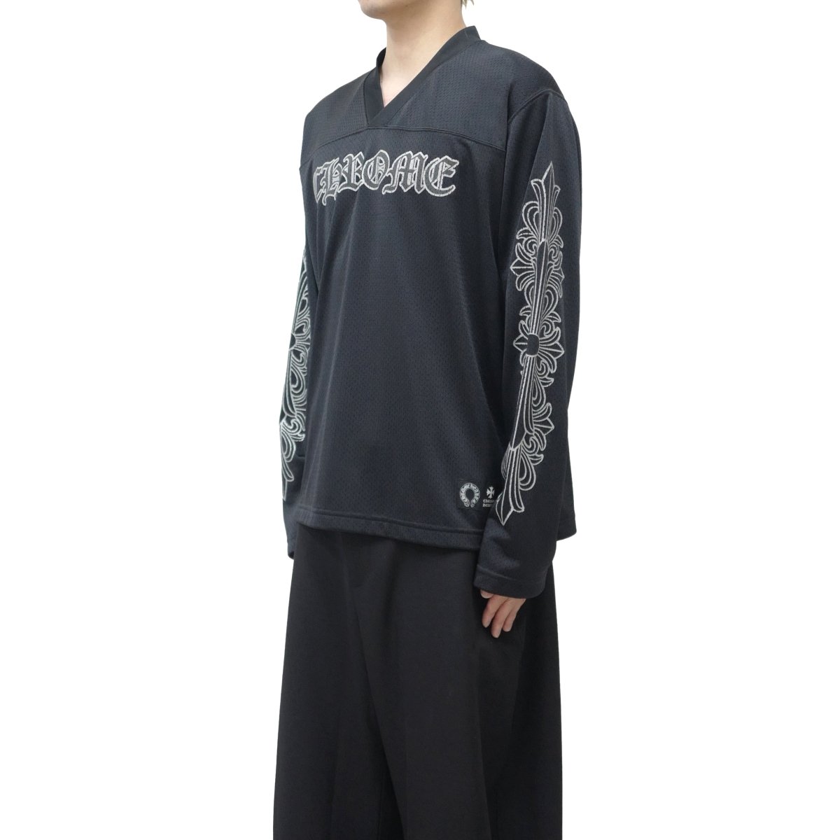 クロムハーツ ブラック スクリプト ロゴ ロング スリーブ T