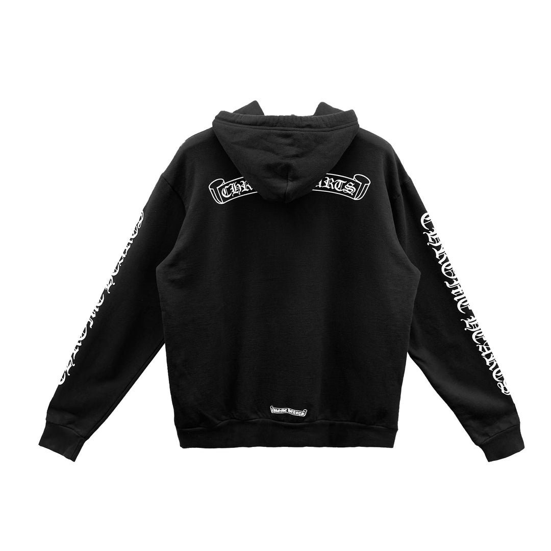 Chrome Hearts Black Scroll Logo Pullover Hoodie - SHENGLI ROAD MARKET